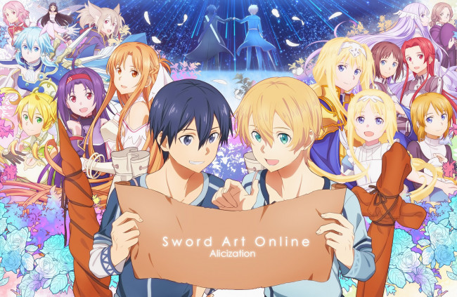 Обои картинки фото аниме, sword art online, мастера, меча, онлайн, алисизация