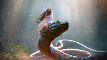 Картинка фэнтези красавицы+и+чудовища змея девушка