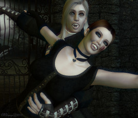 Картинка 3д графика horror ужас вампиры
