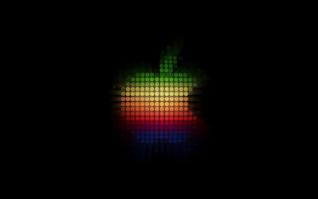 Обои картинки фото компьютеры, apple, тёмный, яблоко, свечение