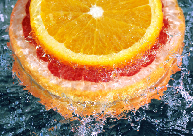 Обои картинки фото еда, цитрусы, лимон, грейпфрут, вода