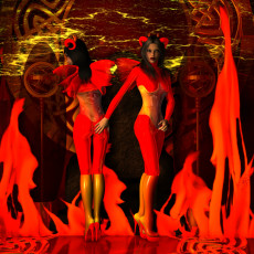 Картинка 3д графика fantasy фантазия огонь кастанники