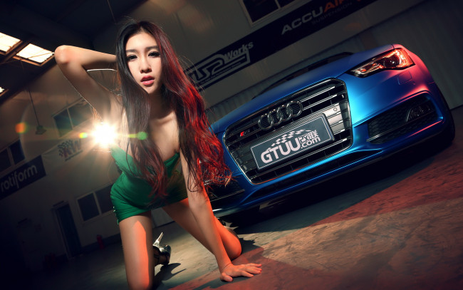 Обои картинки фото автомобили, авто с девушками, азиатка, автомобиль, взгляд, девушка