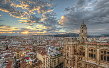 Картинка города мадрид+ испания панорама небо облака