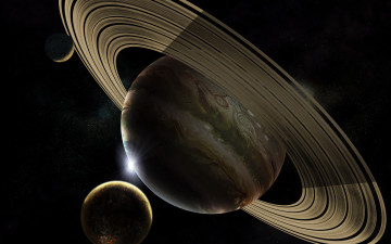 Картинка космос арт кольца планеты