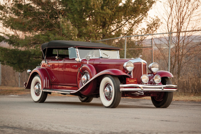 Обои картинки фото автомобили, классика, красный, cg, phaeton, lebaron, imperial, dual, cowl, chrysler, 1931г