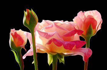 Картинка разное компьютерный+дизайн лепестки рисунок рендеринг бутон роза