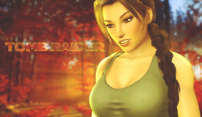 Обои картинки фото видео игры, tomb raider 2013, коса, девушка, фон