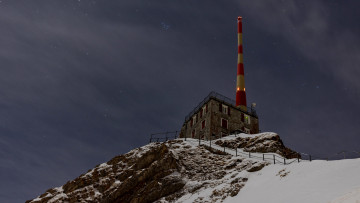 Картинка природа маяки скалы сентис округ швенде зима маяк швейцария