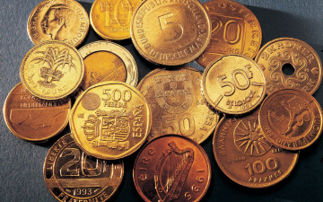 Картинка разное золото +купюры +монеты деньги монеты
