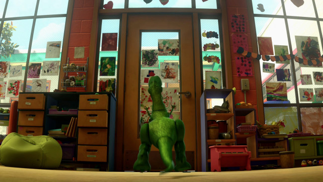 Обои картинки фото toy, story3, мультфильмы, story, дверь, рисунки, комната, динозавр