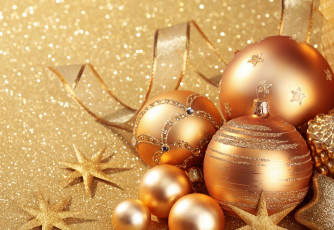 Картинка праздничные шарики лента украшения звёздочки