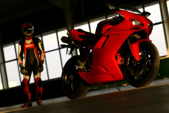 Картинка мотоциклы ducati red
