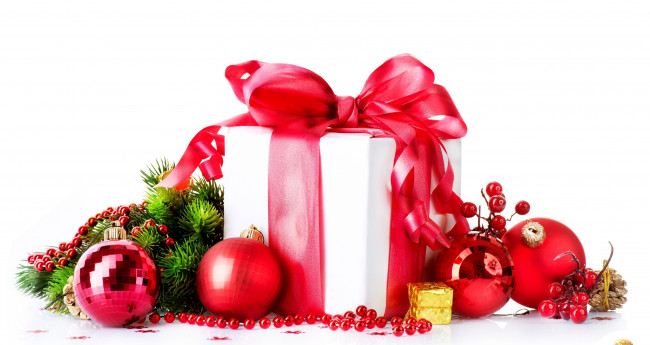 Обои картинки фото праздничные, подарки и коробочки, подарок, коробка, украшения, шарики