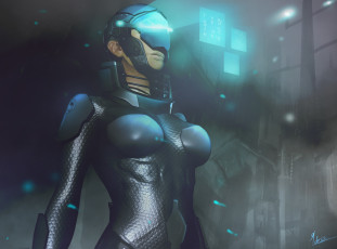 Картинка фэнтези роботы +киборги +механизмы костюм девушка арт фантастика sci-fi