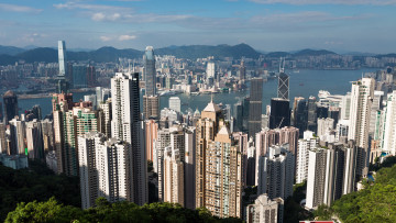 обоя hongkong, города, гонконг , китай, небоскребы, панорама