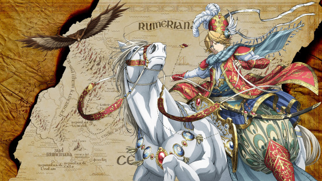 Обои картинки фото аниме, shoukoku no altair, лошадь, принц