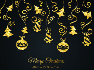 Картинка праздничные векторная+графика+ новый+год рождество новый год узор золото украшения
