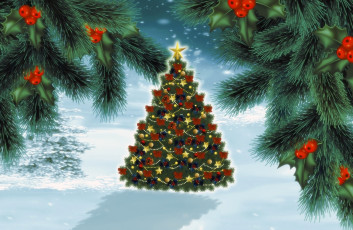 Картинка праздничные векторная+графика+ новый+год праздник елка