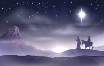 Картинка праздничные -+разное+ новый+год рождество новый год вифлеем мария и иосиф
