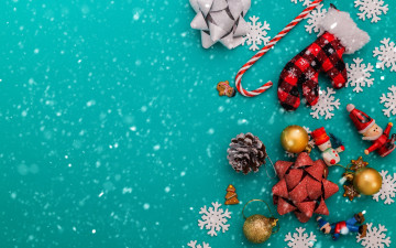 Картинка праздничные -+разное+ новый+год снежинки леденец печенье варежка фигурки