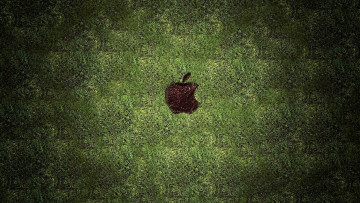Картинка компьютеры apple трава след газон