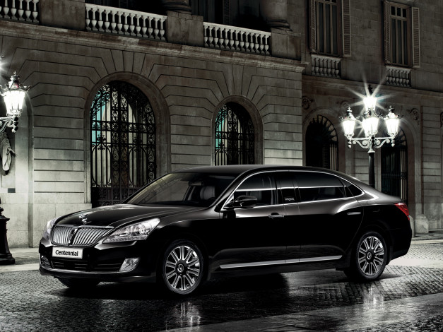 Обои картинки фото автомобили, hyundai, centennial, limousine, 2012, темный