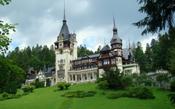 Картинка города -+дворцы +замки +крепости природа пейзаж лето фото румыния замок пелеш трансильвания
