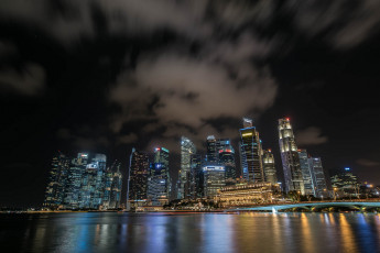 Картинка marina+bay +singapore города сингапур+ сингапур ночь побережье