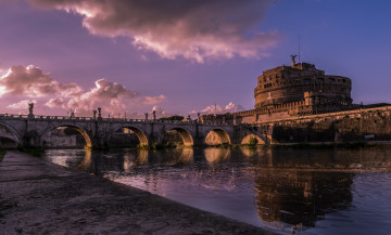 Картинка castel+st`angelo+rome города рим +ватикан+ италия мост река