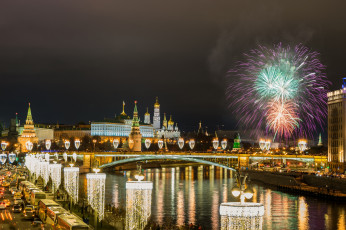 Картинка moscow города москва+ россия огни ночь