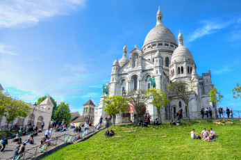 Картинка sacre+ceour города париж+ франция собор базилика