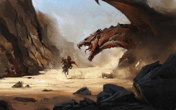 Картинка фэнтези драконы дракон мужчина фон