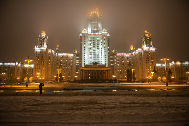 Обои картинки фото moscow state university, города, москва , россия, университет