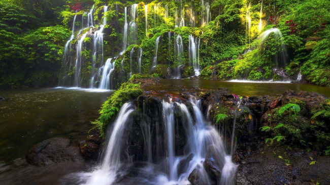 Обои картинки фото banyu wana amertha waterfall, bali, indonesia, природа, водопады, banyu, wana, amertha, waterfall