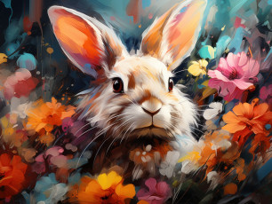 Картинка рисованное животные рисунок кролик арт