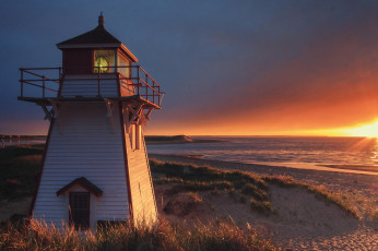 Картинка природа маяки берег океан рассвет маяк побережье