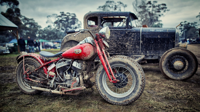 Обои картинки фото мотоциклы, harley-davidson, ретро
