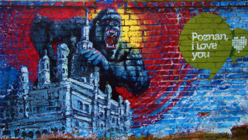Картинка разное граффити кирпич стена
