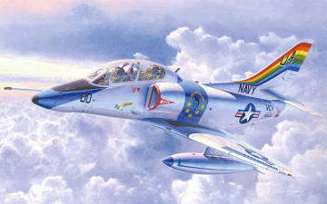 Картинка дуглас скайхок авиация 3д рисованые graphic американский легкий палубный штурмовик