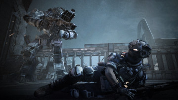Картинка titanfall видео+игры ранение солдат робот