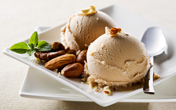 Картинка еда мороженое +десерты сладкое орешки мята
