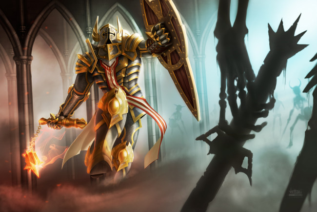 Обои картинки фото видео игры, diablo iii,  reaper of souls, шлем, оружие, доспехи, воин