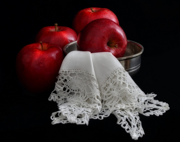 Обои картинки фото еда, Яблоки, салфетка, яблоки