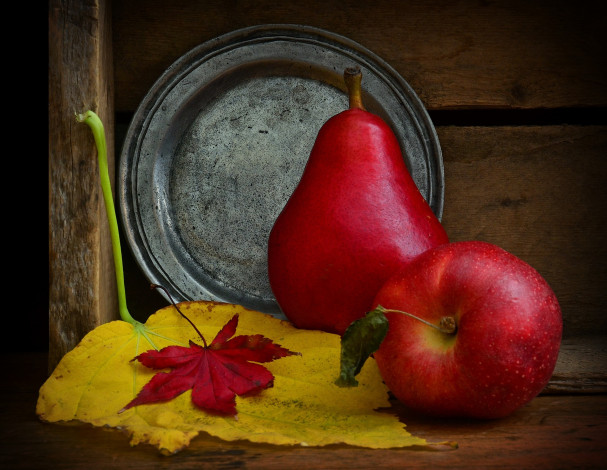 Обои картинки фото еда, фрукты,  ягоды, яблоко, груша