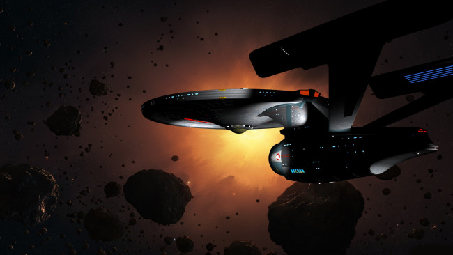 Обои картинки фото видео игры, - star trek constellation, метеориты, вселенная, полет, космический, корабль