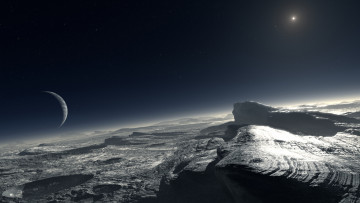 Картинка pluto космос плутон планета поверхность грунт снимок фотография атмосфера