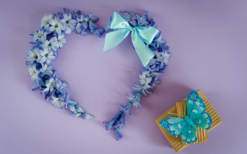 Картинка праздничные день+святого+валентина +сердечки +любовь бабочка гиацинт