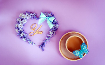 Картинка праздничные день+святого+валентина +сердечки +любовь бабочка бант гиацинт