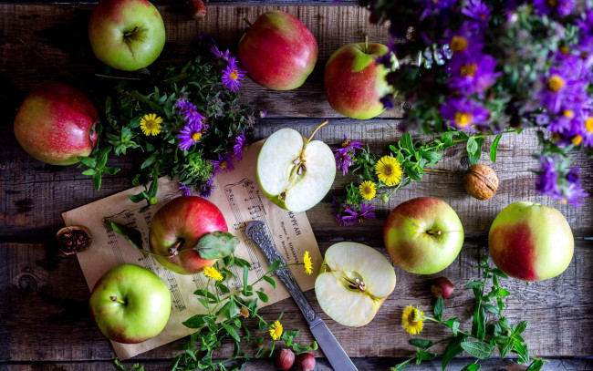 Обои картинки фото еда, яблоки